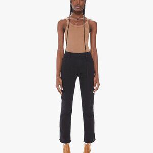 MOTHER The Rascal Ankle Fray in Pitch Black Jeans
